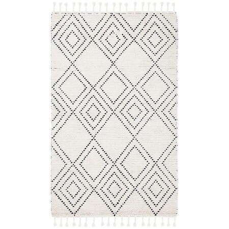 Safavieh 8 x 10 ft. Casablanca Rectangle Hand Loomed Rug Ivory & Black CSB676Z-8
